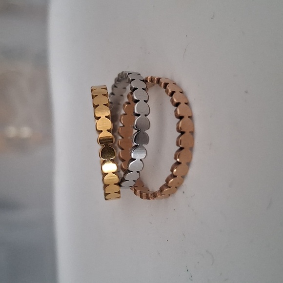 Stainless Steel Three Colors Set of Ring - Picture 8 of 9